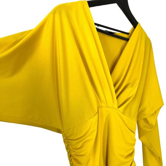 Marciano by Guess Yellow Kimono Long Sleeve V Neck Top Medium - Picture 3 of 9